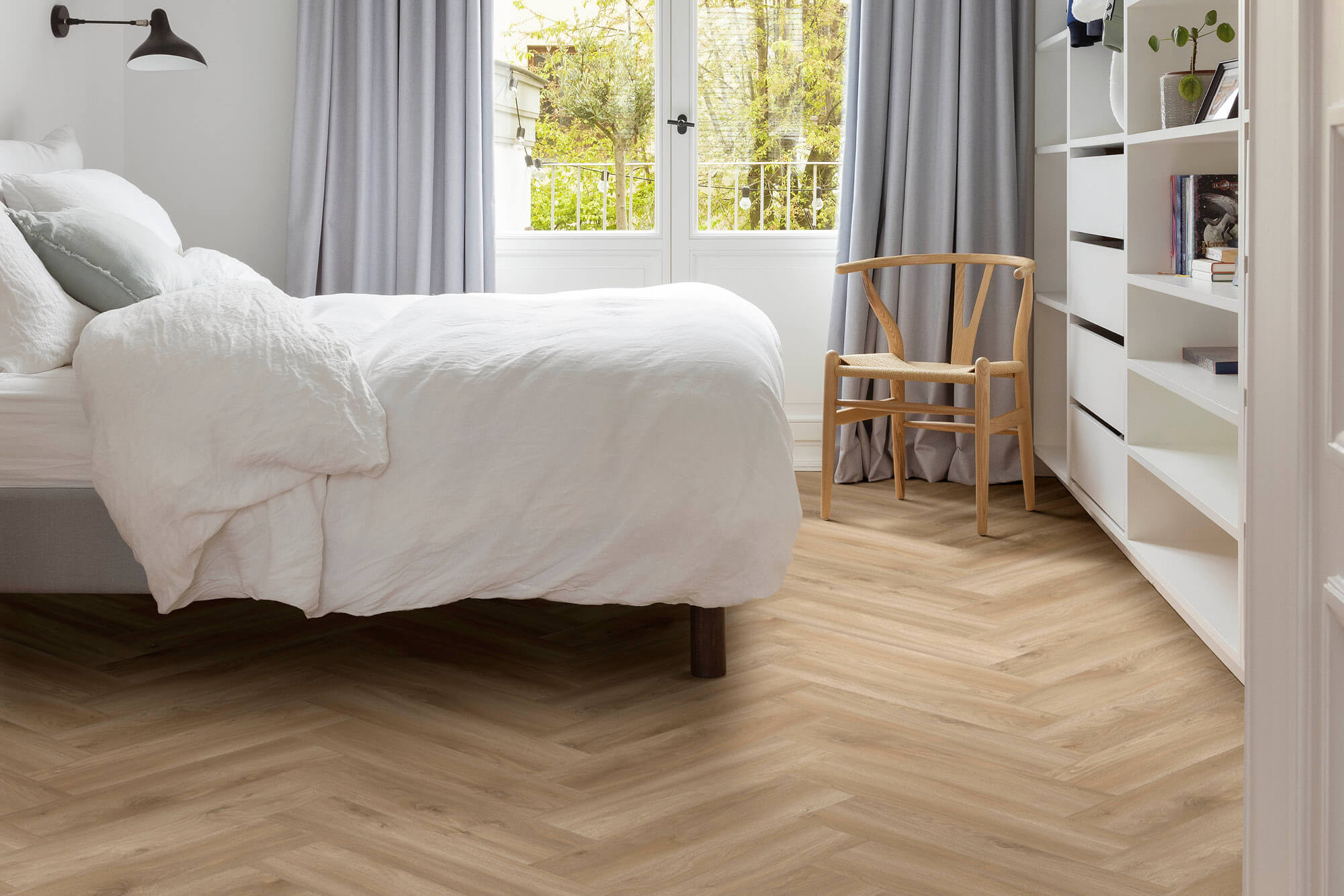 Moduleo LayRed Luxury vinyl flooring collection - Ideal for renovation and easy to install - Herringbone Sierra Oak 58847